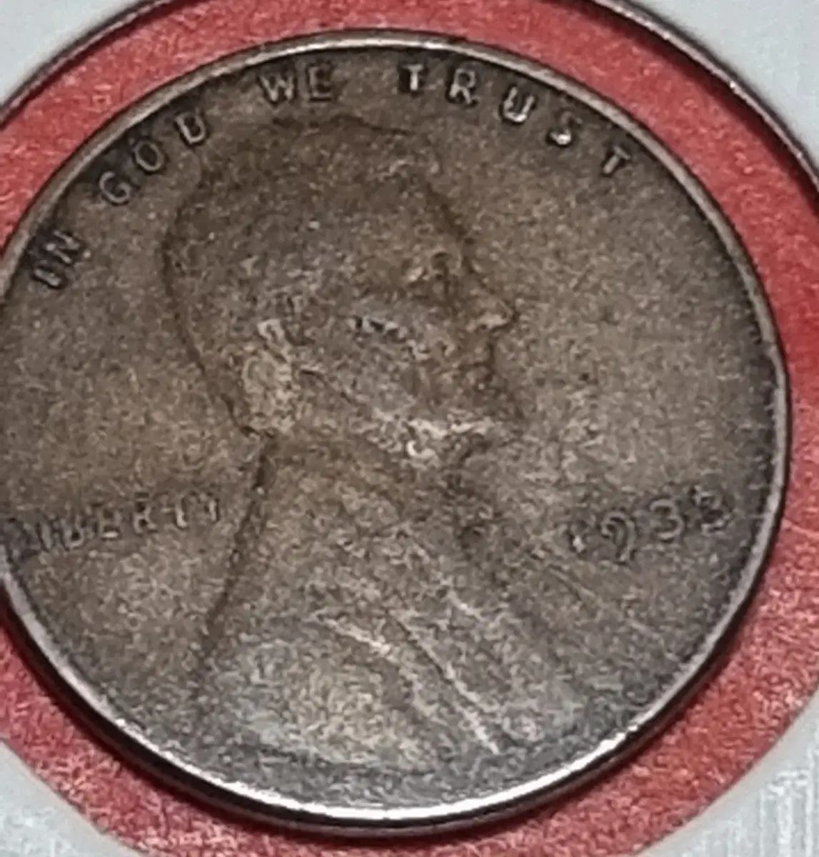 A rare 1933 Lincoln one cent coin.