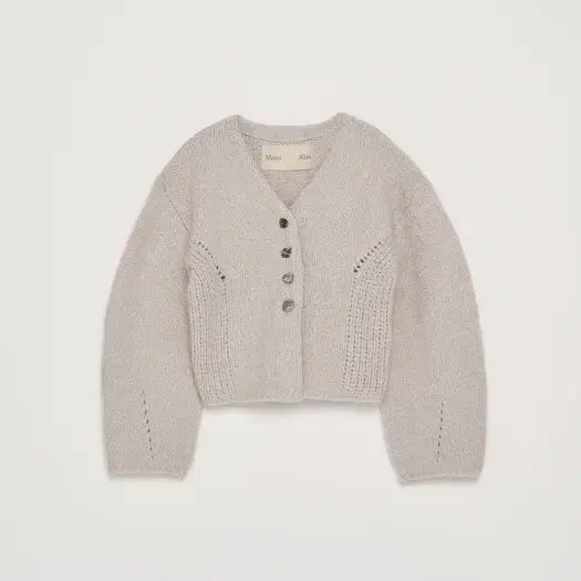 마뗑킴 가디건 VOLUME KNIT CARDIGAN IN GREY