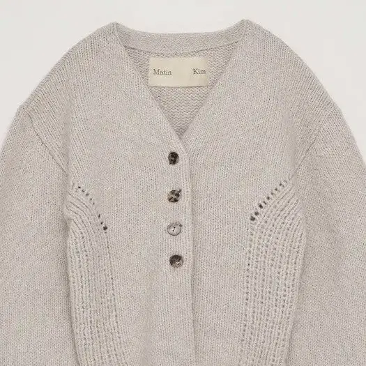 마뗑킴 가디건 VOLUME KNIT CARDIGAN IN GREY