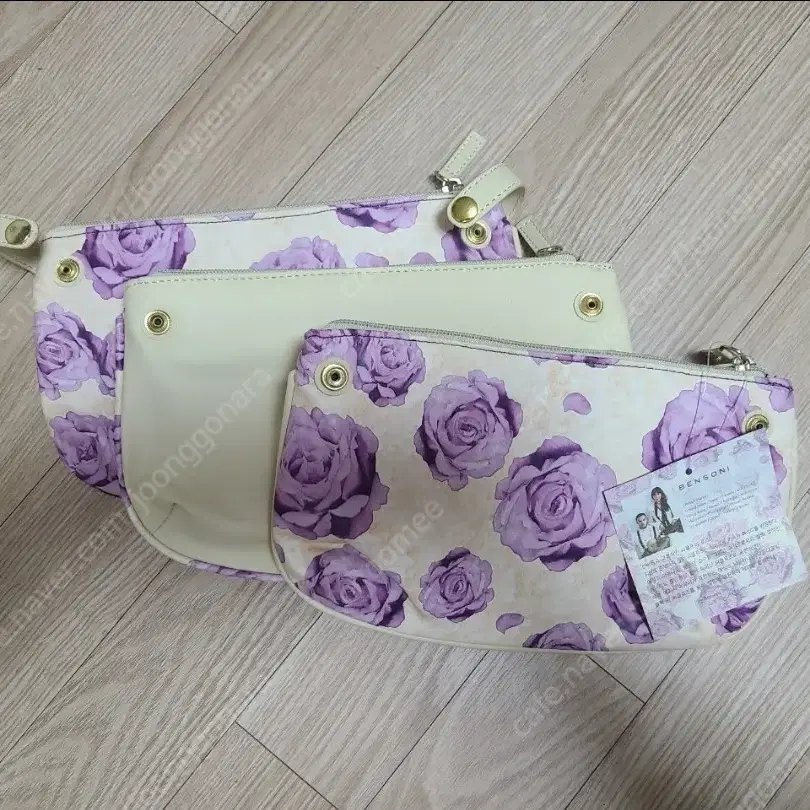 puple rose triple mini bag