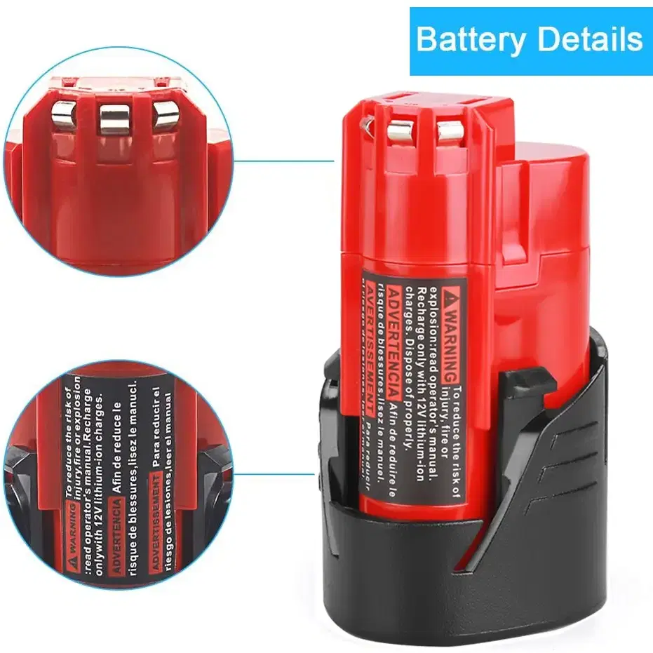 밀워키 12v 호환 3.0 배터리 for Milwaukee battery