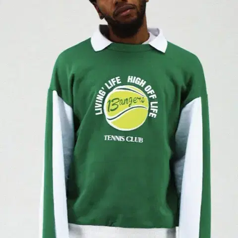 새상품 뱅어스 sweat shirt - green 남녀공용 맨투맨 티셔츠