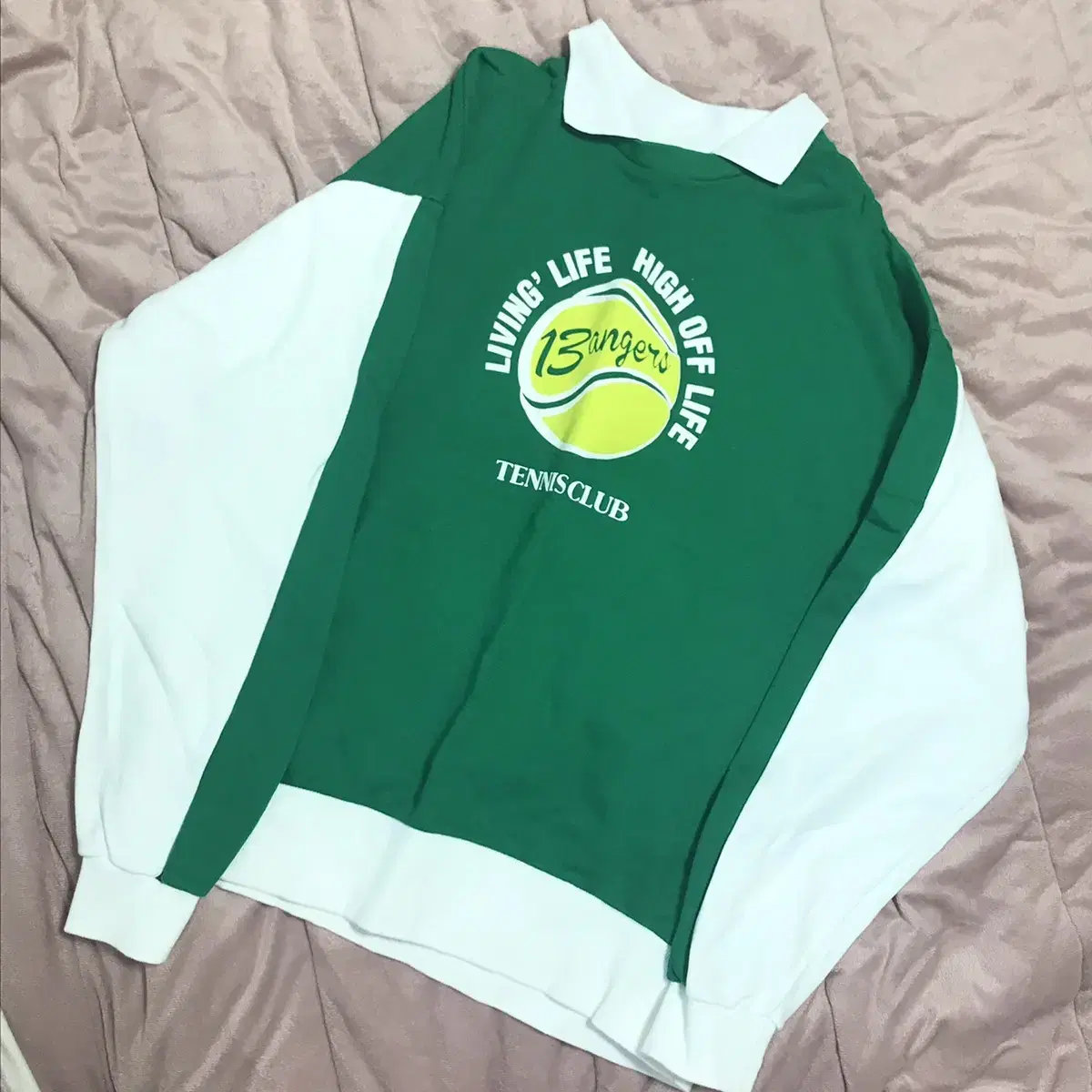 새상품 뱅어스 sweat shirt - green 남녀공용 맨투맨 티셔츠