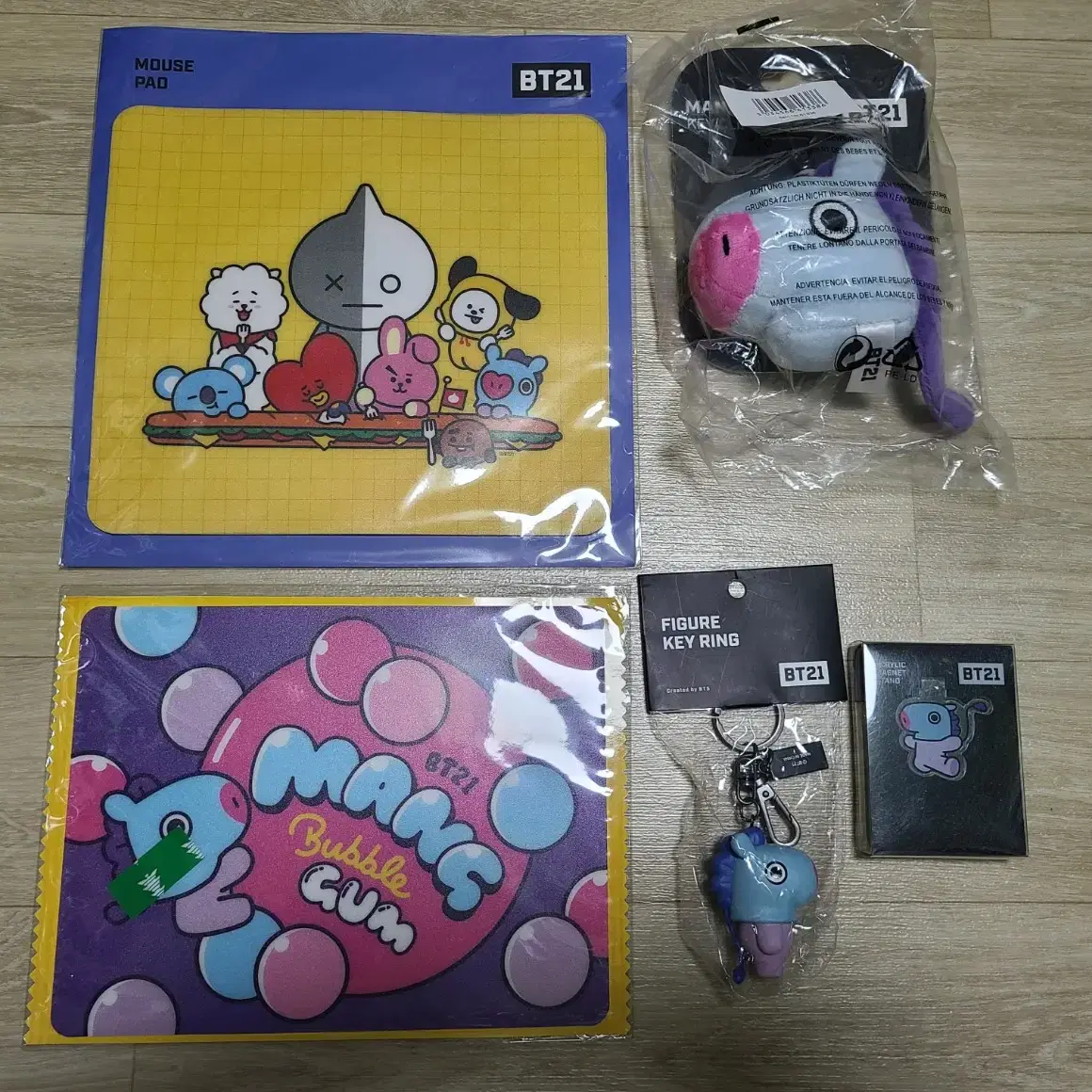 [미개봉, 일괄] bts 방탄소년단 bt21 마우스패드, 망이 굿즈