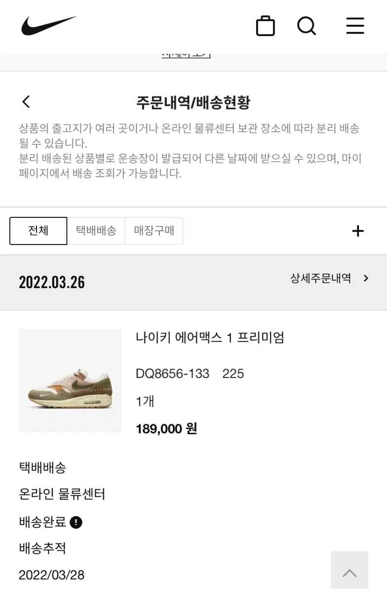 나이키 에어맥스 1 와비사비 225