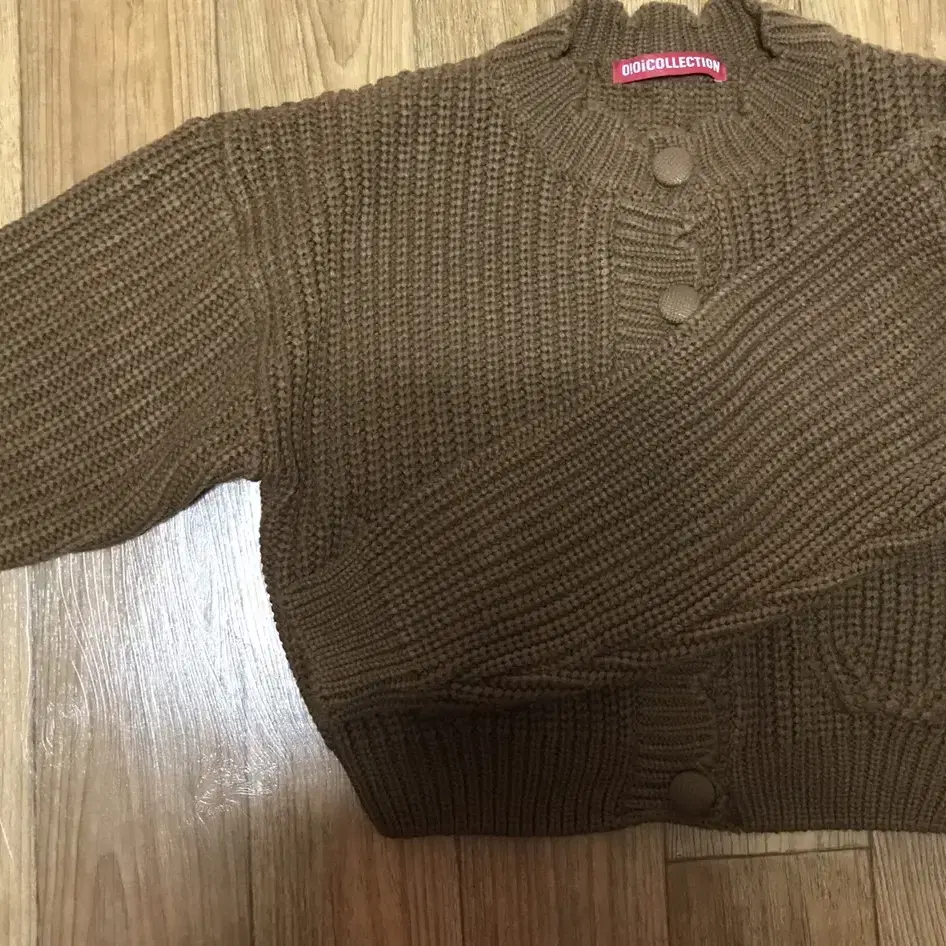 OiOiROUND CURVE PUFF CARDIGAN_brown