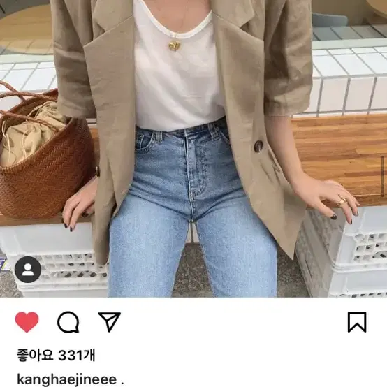 유니제이 린넨 100 반팔 자켓