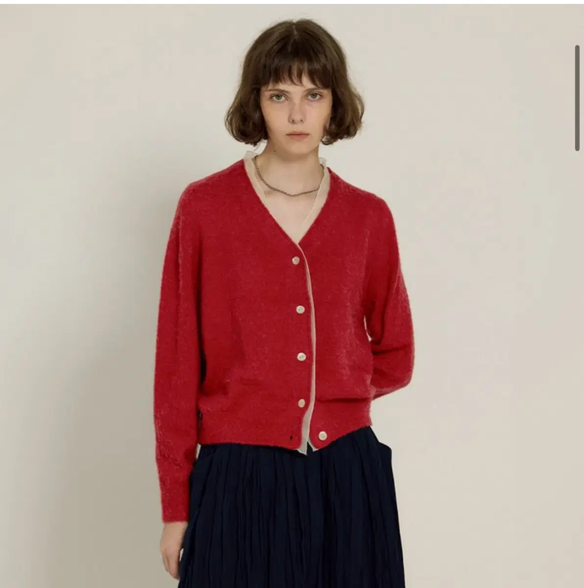 시엔느 Rosha oranza Alpaca Cardigan red