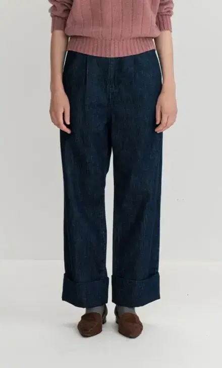 문달 Tutto Turn-up Pants in Denim 데님 팬츠 L