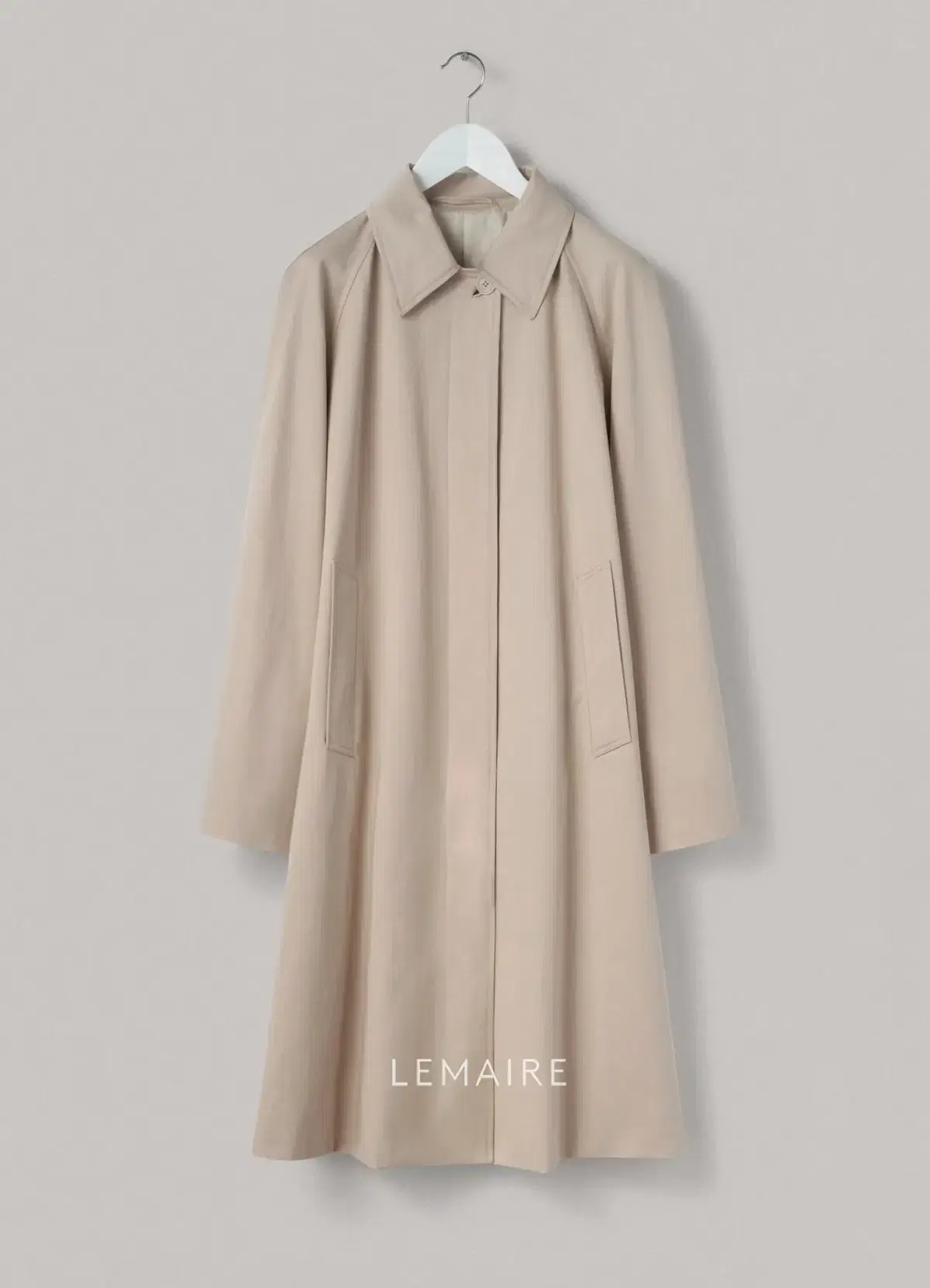 [L/New] L'Hermès 21ss Gabardine Trench Overcoat Beige