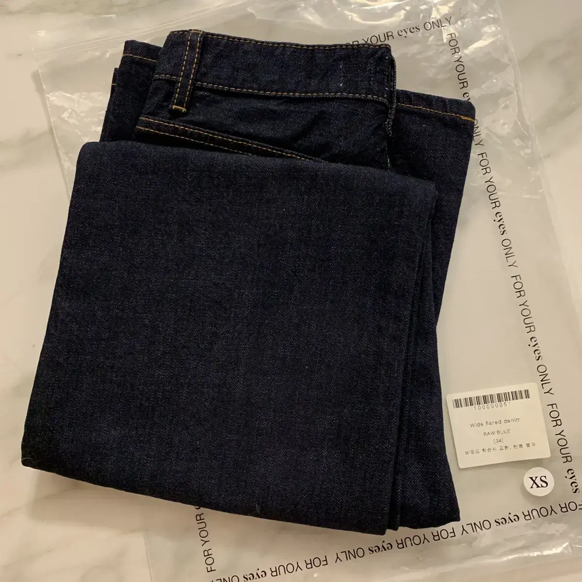 fyeo / Wide flared denim (RAW BLUE) 34