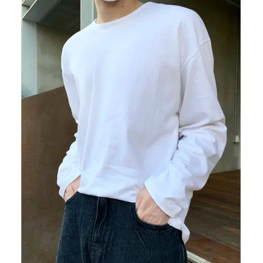 Loose neck long sleeve layered t-shirt (3C)