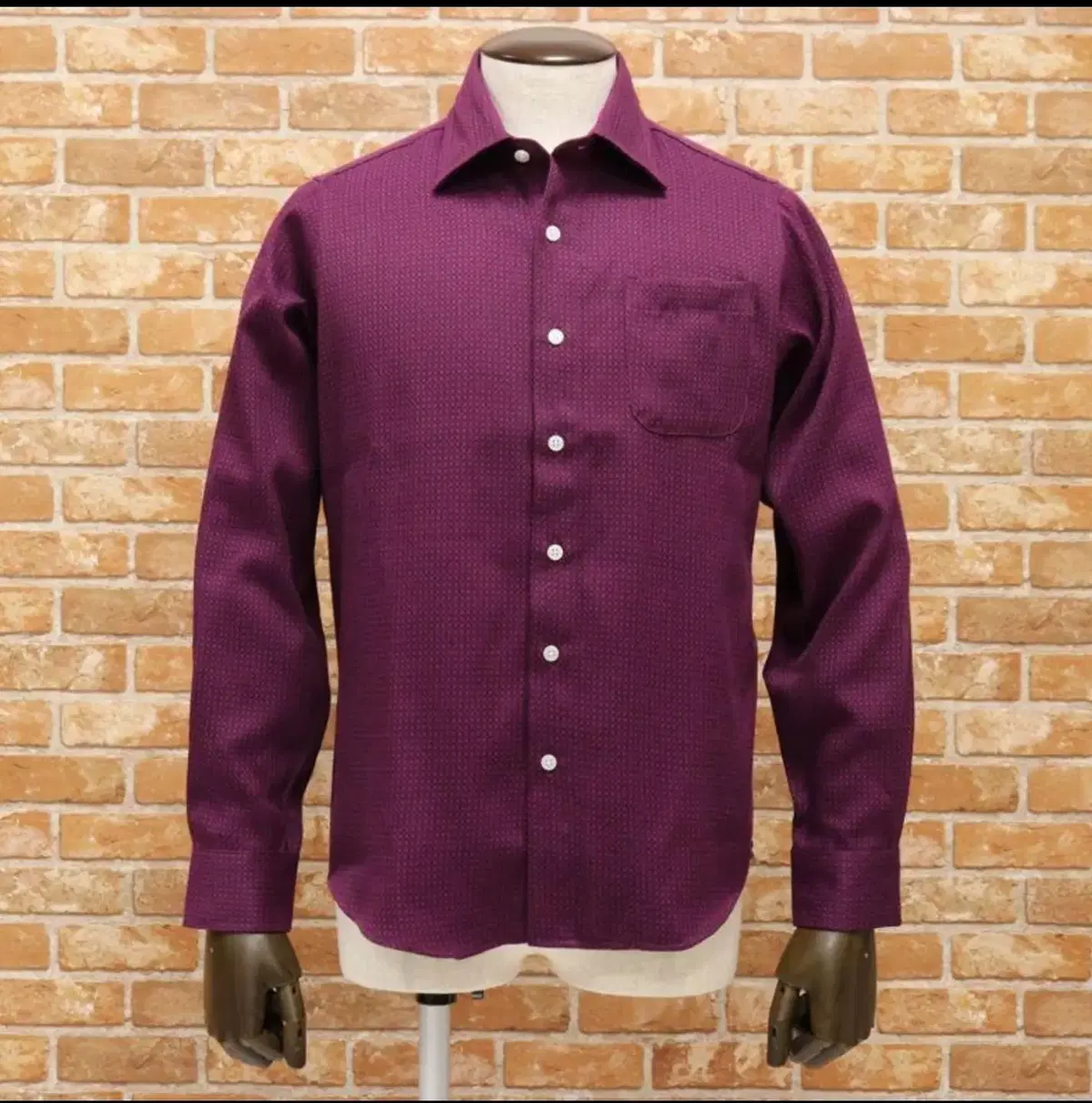 New Arrivals g-stage/XL/Men's long sleeve dress shirt herringbone small pattern