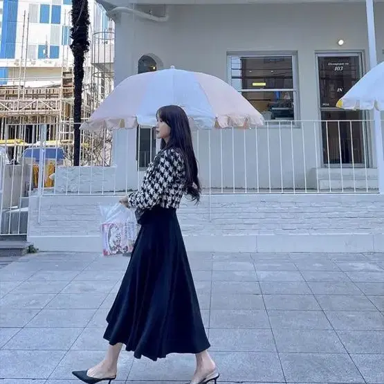 끌로에드 마리마켓 트위드 셋업 블랙 새상품