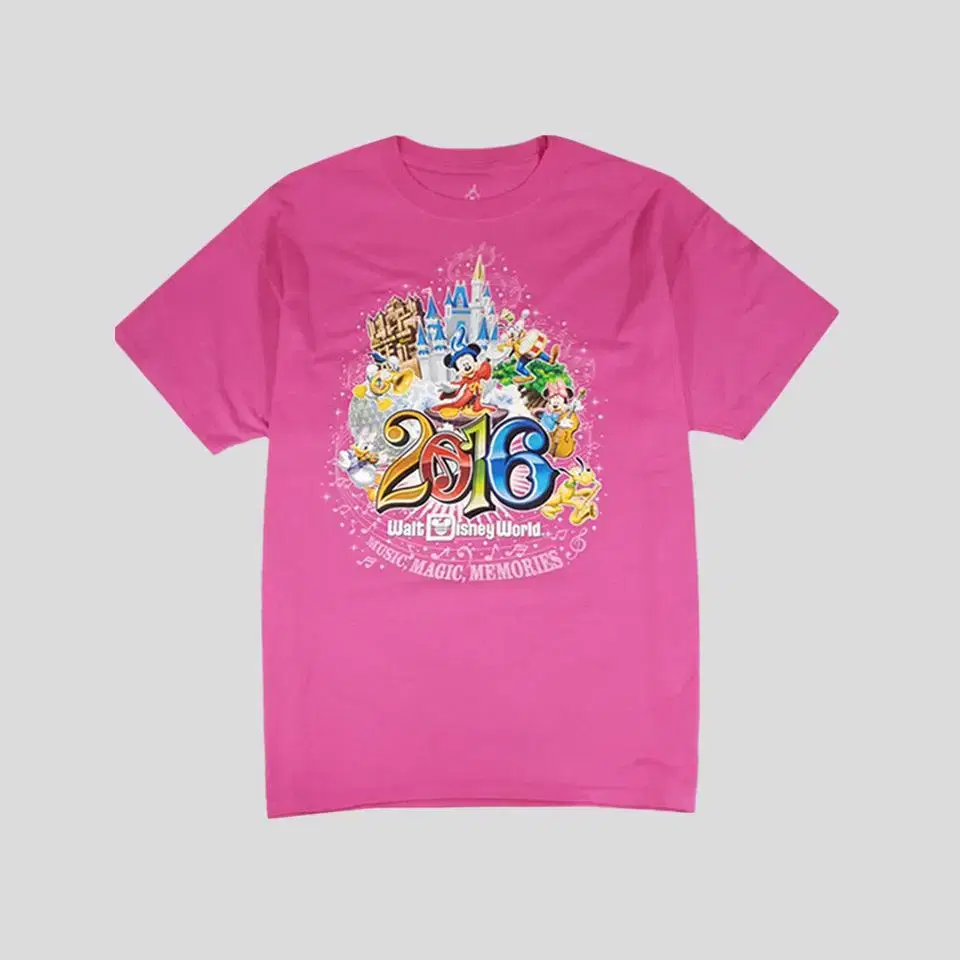 Disney World X Haines Pink Music Magic Memories Cotton Short Sleeve T-Shirt SIZE