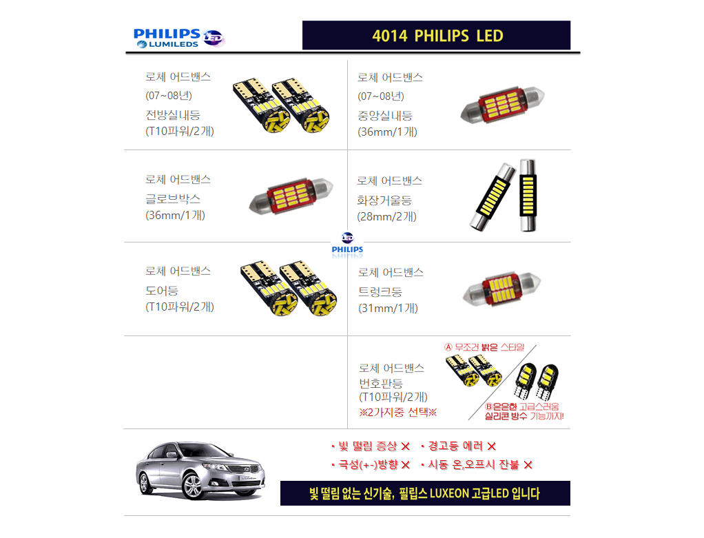 [30% 할인 행사중] 로체 어드밴스_필립스 고급LED 실내등 다이킷