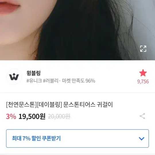 에이블리 윙스톤 문스톤 티어스 귀걸이