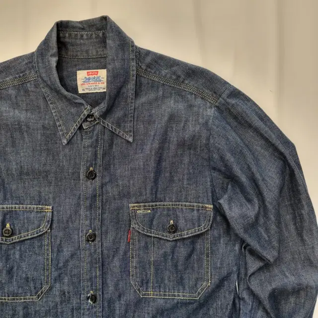 M 리바이스 진청 데님셔츠 청셔츠 .  Levi's Denim Shirt