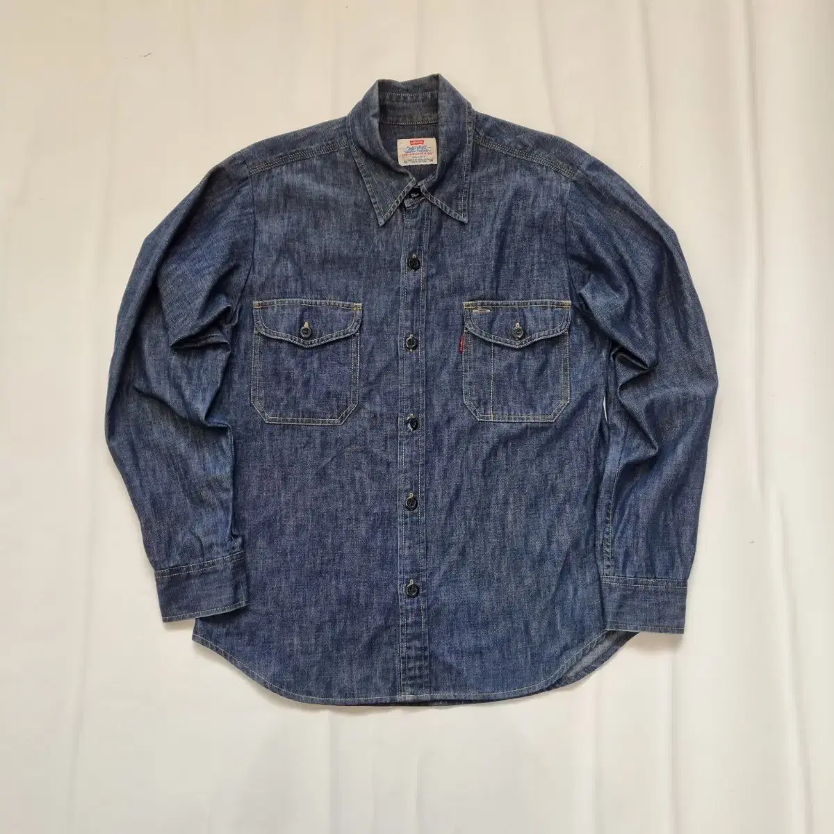 M 리바이스 진청 데님셔츠 청셔츠 .  Levi's Denim Shirt