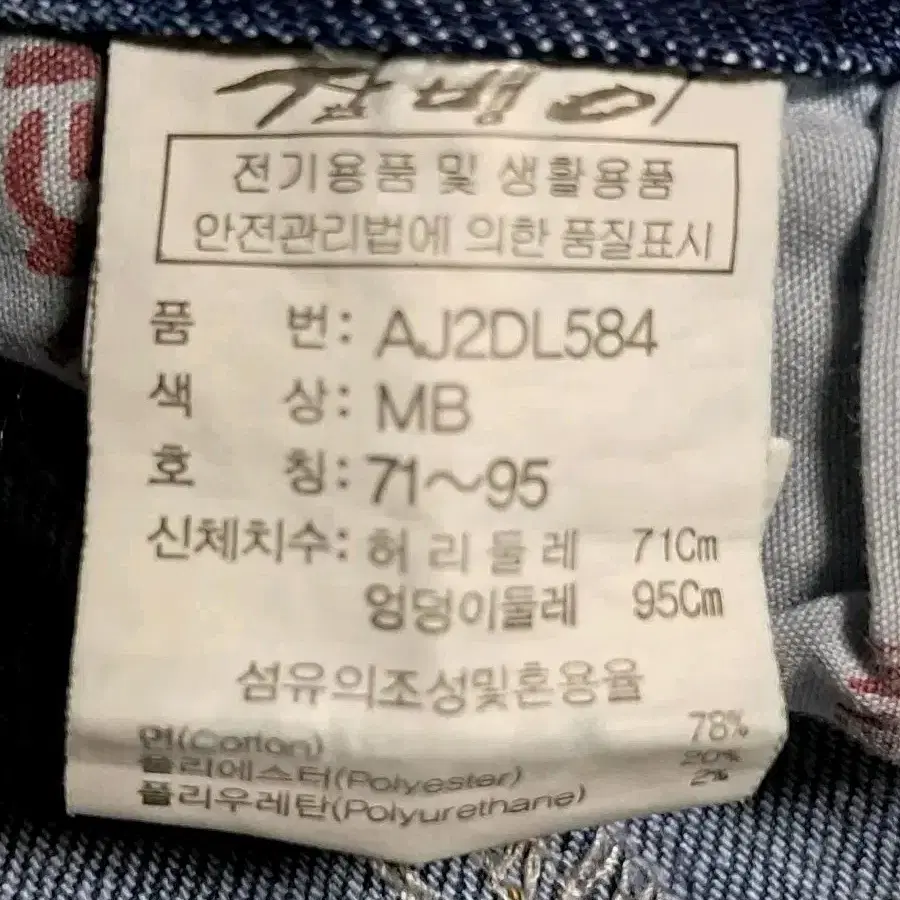 잠뱅이진 쿨 데님 반바지 74(29인치)