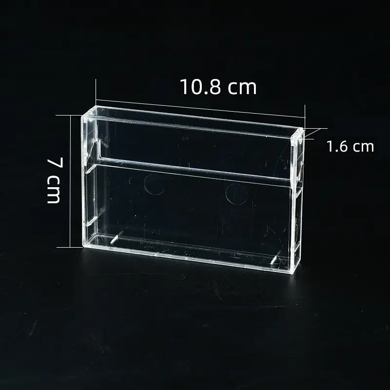 카세트 테이프 케이스 / 플라스틱 명함 메모지 통 보관 스탠드 책상