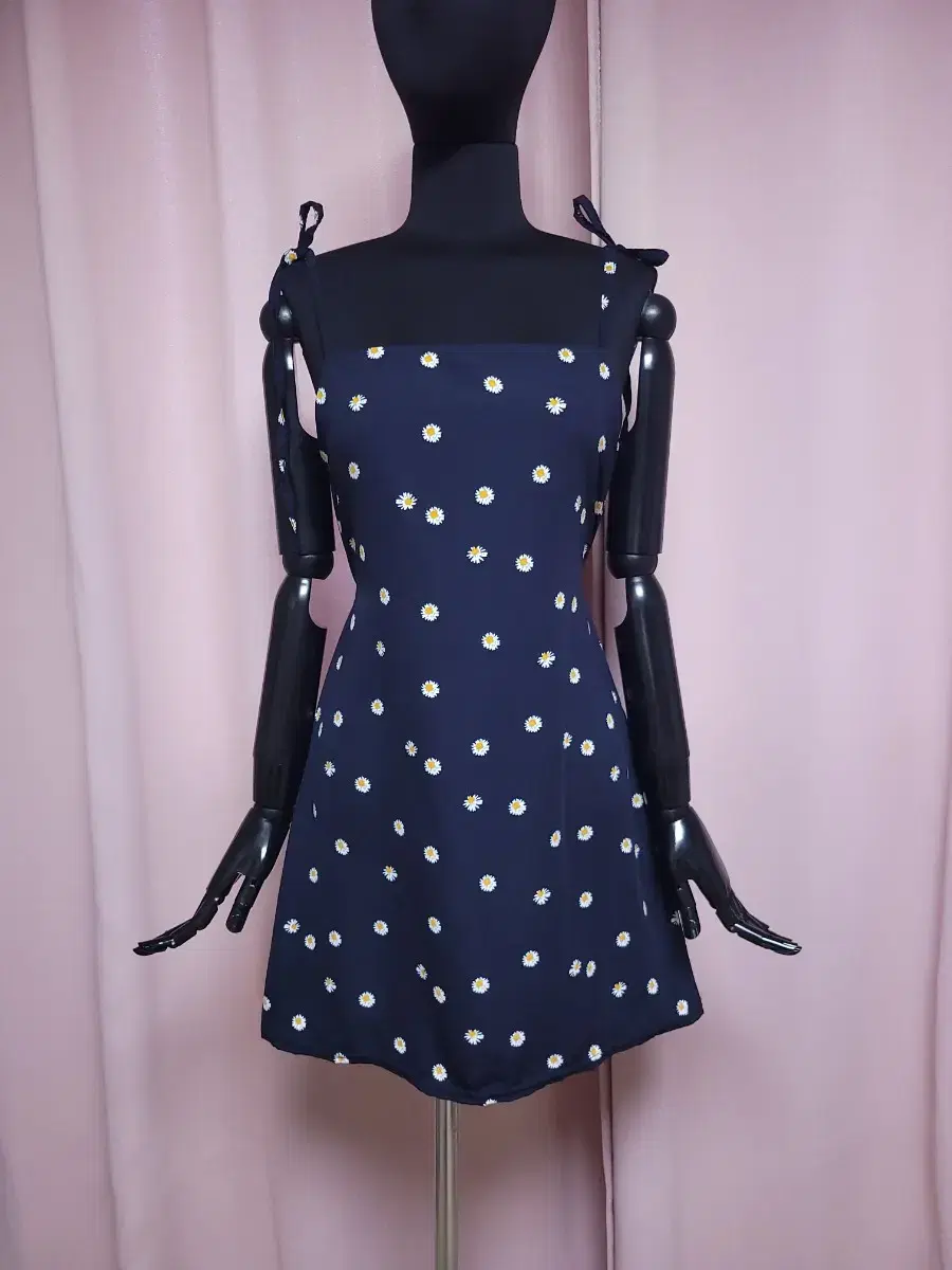 *FREE SHIPPING* Women's Navy Daisy Ribbon Mini ONEPIECE