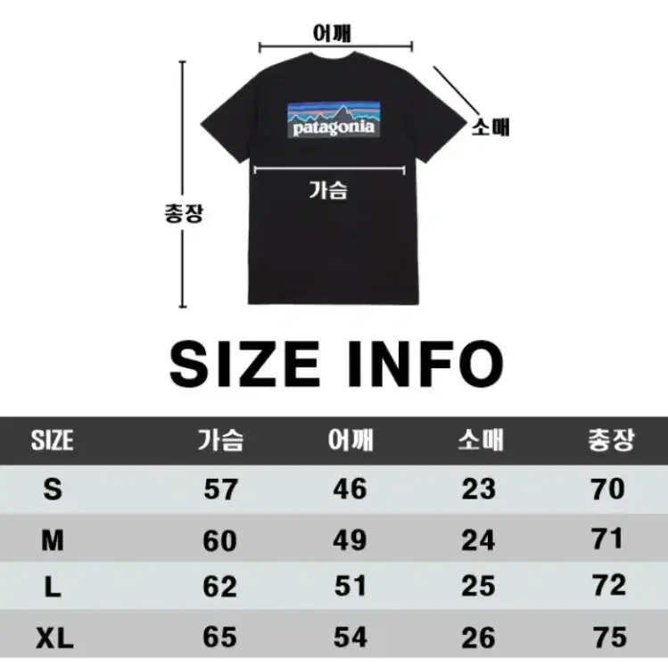 파타고니아 반팔 미착용 새상품