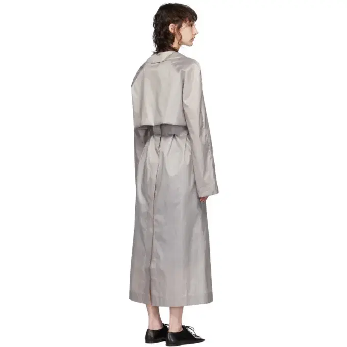 Lemaire Grey Silk Waxed Trench Coat 르메르