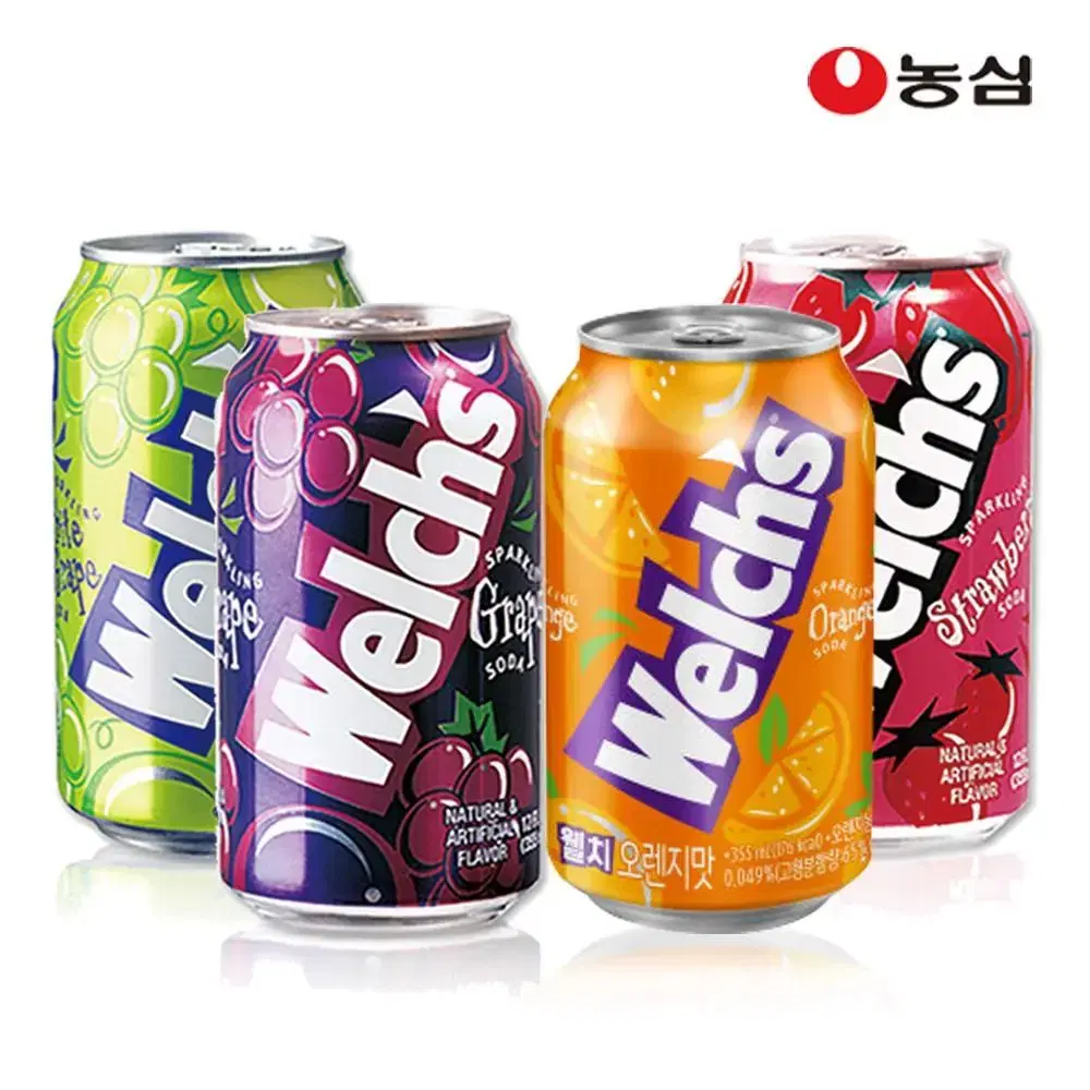 [무료배송] 웰치스 355ml 24캔 뚱캔 (포도,청포도,딸기,오렌지)