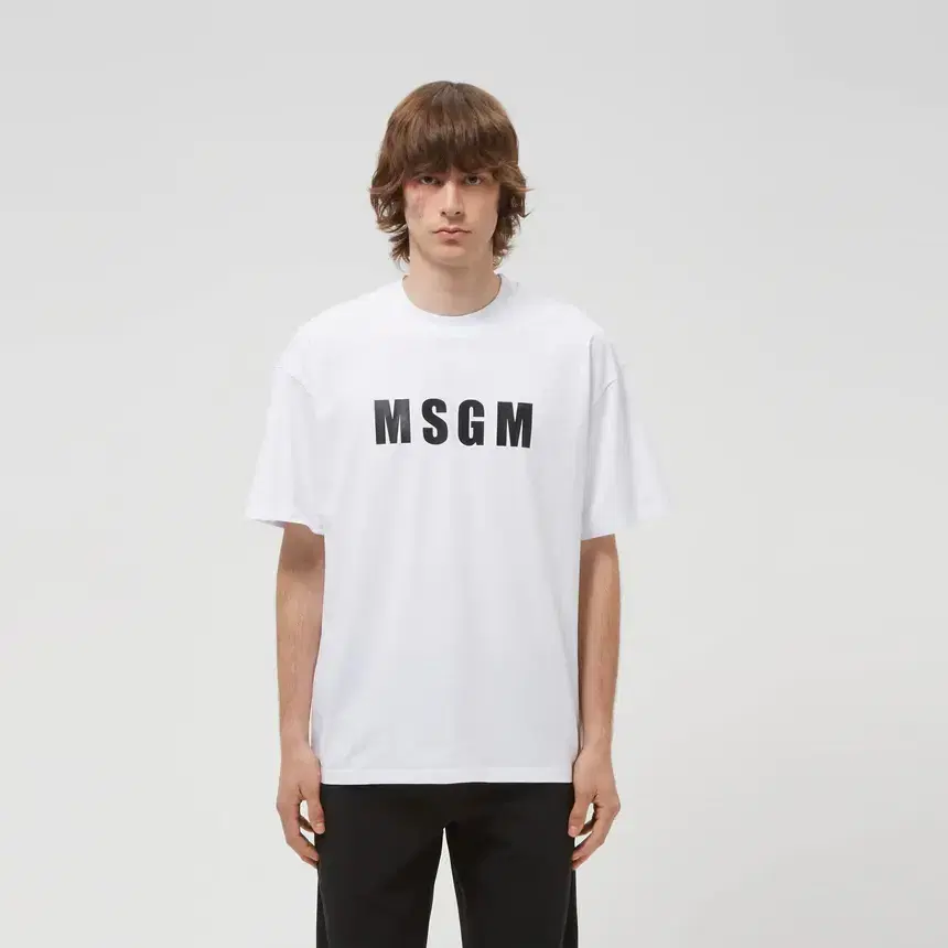 명품편집샵 MSGM 로고 반팔티 3240MM94 화이트