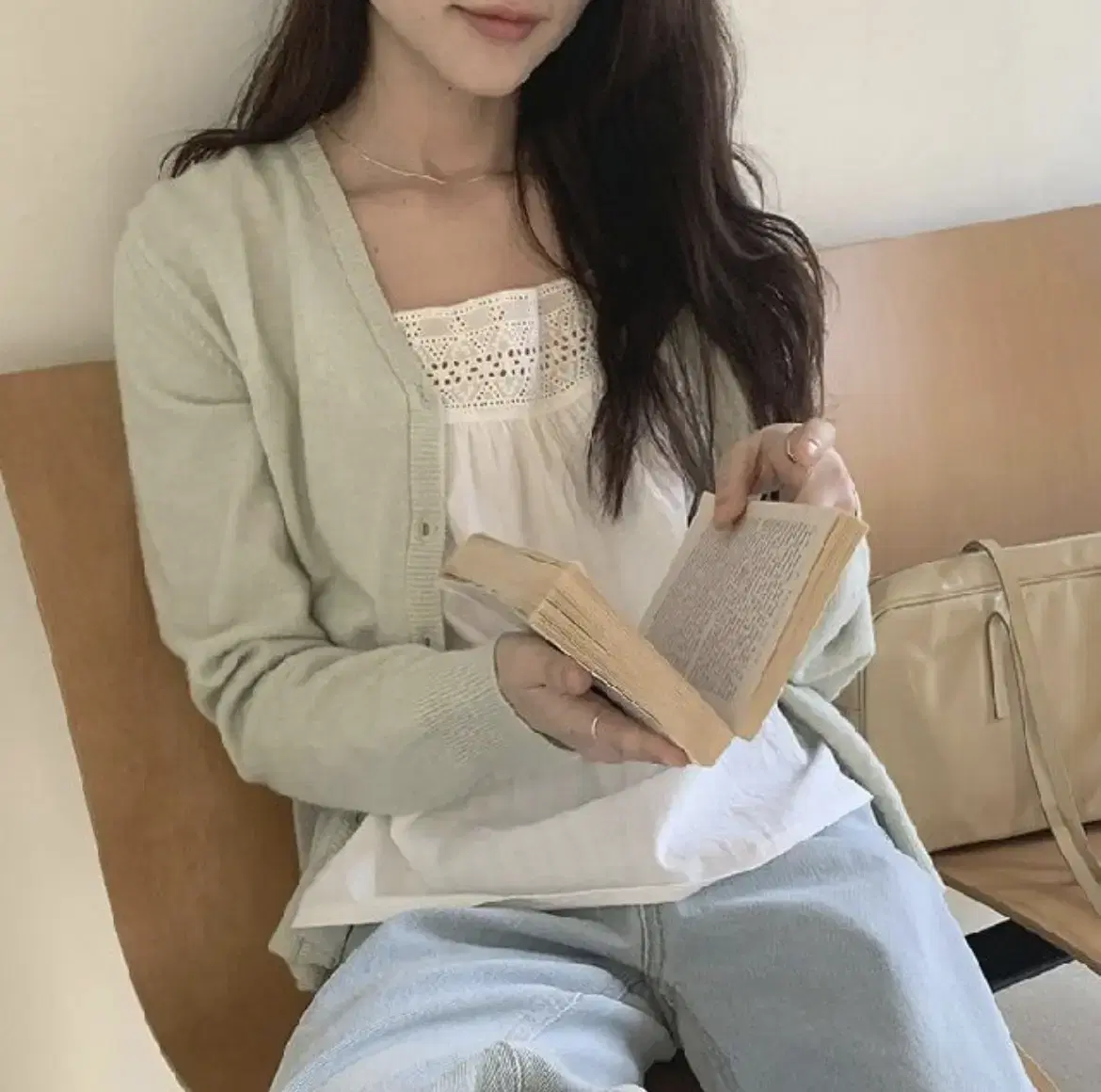가내스라 애플민트 가디건