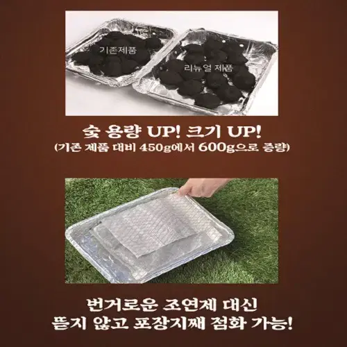 (새상품) 일회용 바베큐 숯불그릴 꼬치 차박 캠핑 야외