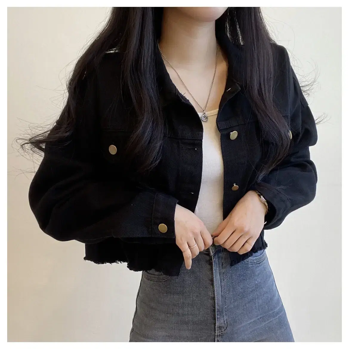 Cropped cotton jacket