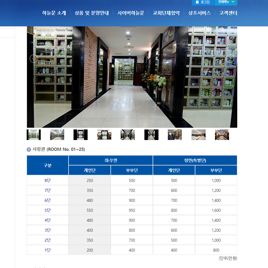 고양시 하늘문추모공원 납골당 양도합니다.