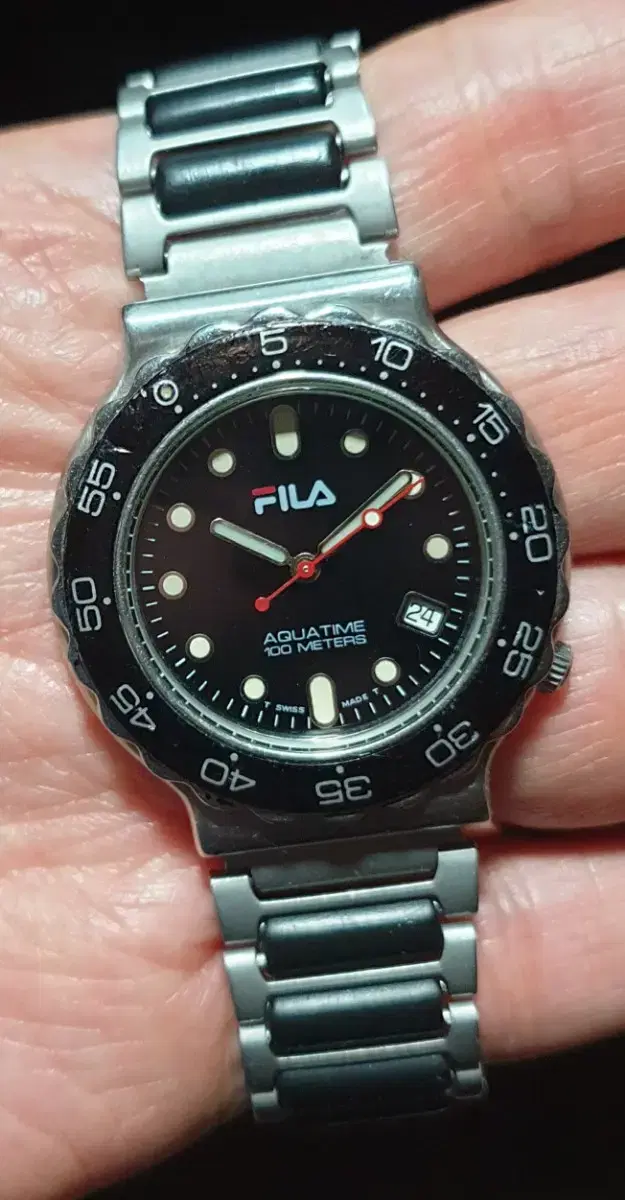 젠츠 FILA (휠라) 아쿠아타임 회전베젤 쿼츠시계