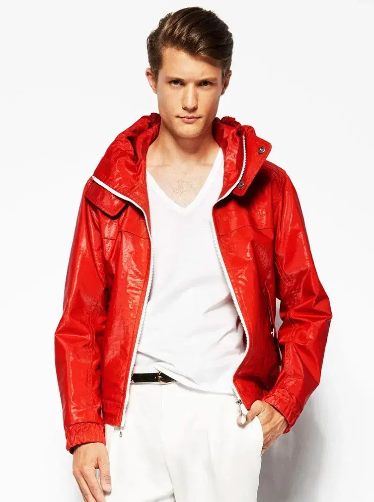 Tom Ford Runway Red Hooded Parka