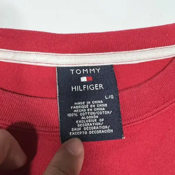 TOMMY HILFIGER 타미 힐피거 라운드 빅로고 긴팔티셔츠(L)