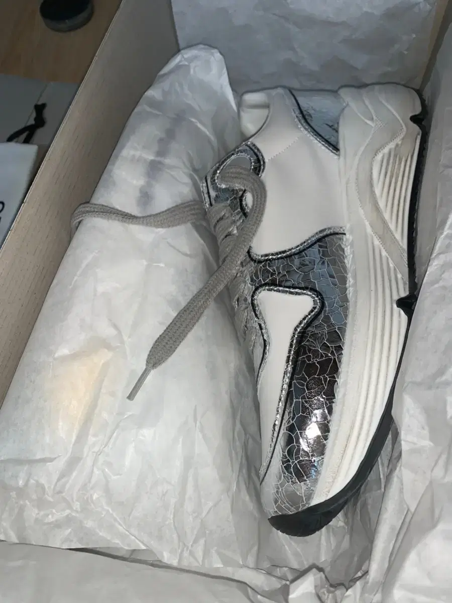 Golden Goose Running Sole Silver and white Running Sole