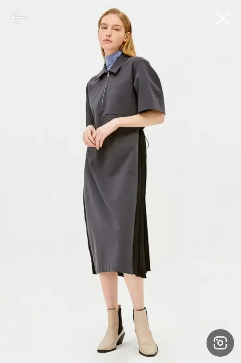 (NEW) Hansom System Back Pleated Dress