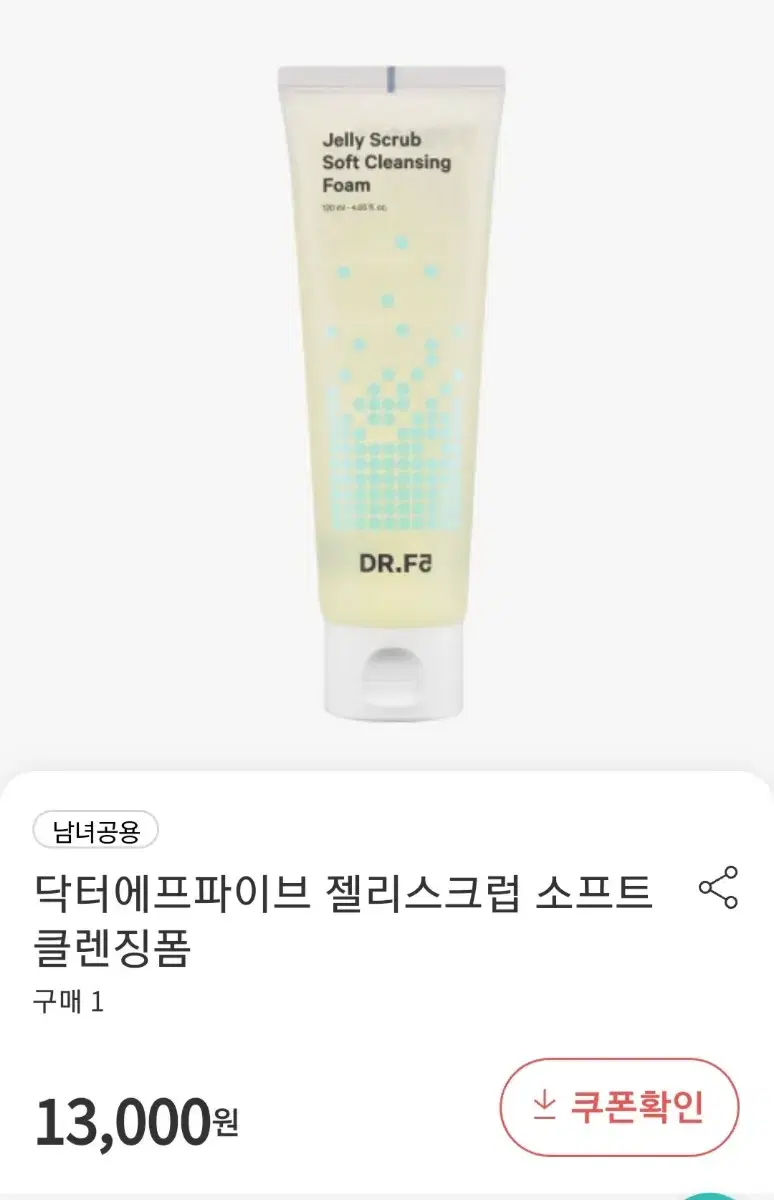 닥터에프파이브 젤리 스크럽 소프트 클렌징 폼 120ml