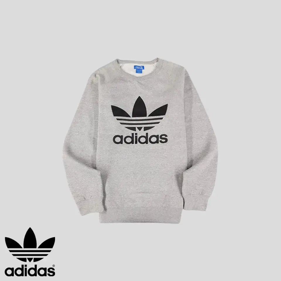 Adidas Grey Bigfirebird Reglan Brushed Sweatshirt SIZE S