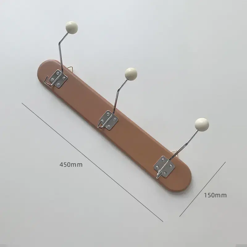 3구 코트랙 브라운1, 크림1 벽걸이 행거 벽행거 가방걸이 소품걸이