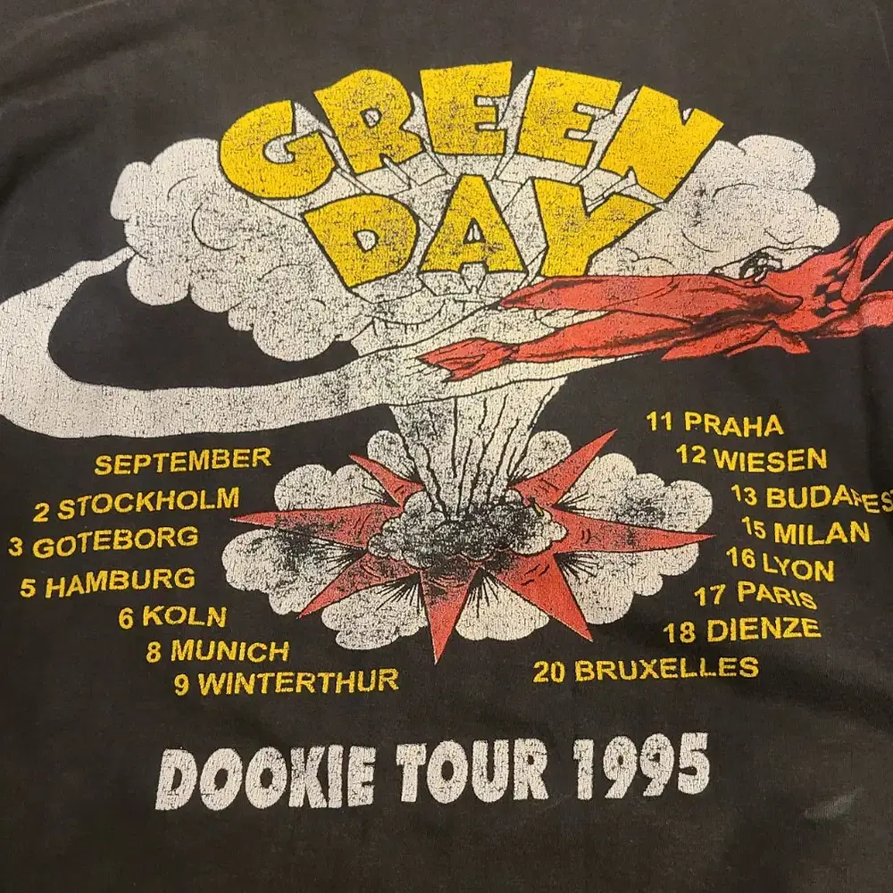 GREEN DAY 1995 DOOKIE TOUR SHIRTS 그린데이