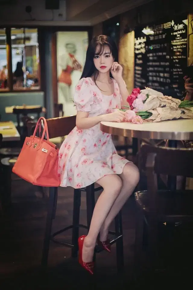 밀크코코아 장미 원피스 baby rose pink dress