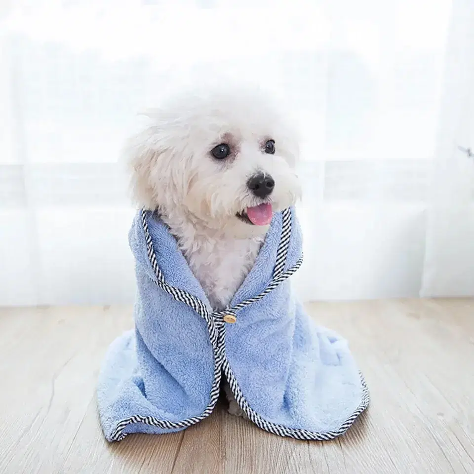 [무료배송] 강아지 고양이 목욕가운 목욕타월 감기예방 물놀이 수영