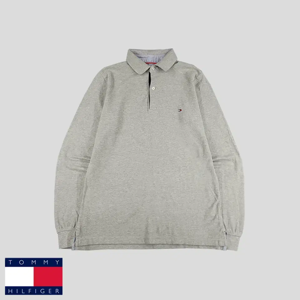 Tommy Hilfiger Gray Tommy Logo Side Trim Slim Fit Simple Minimal PK Piqué Kara