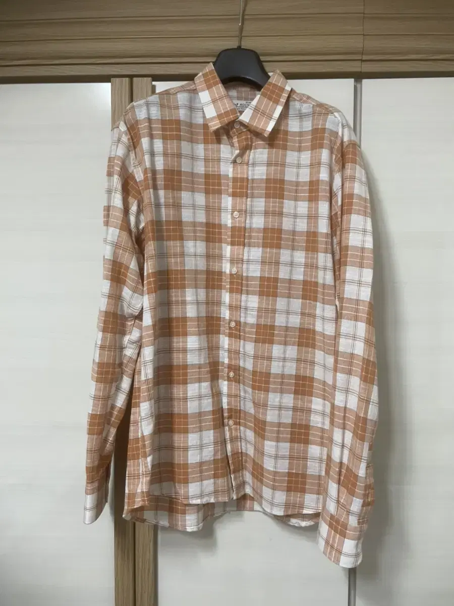 Men's Orange Check yeoreum Shirt (M)