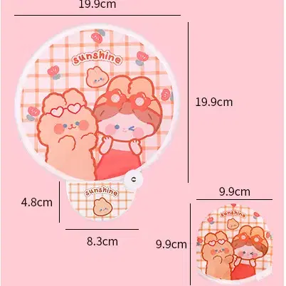 원터치 부채 / 나일론 원단 포켓 휴대용 여름 캐릭터 곰돌이 손선풍기