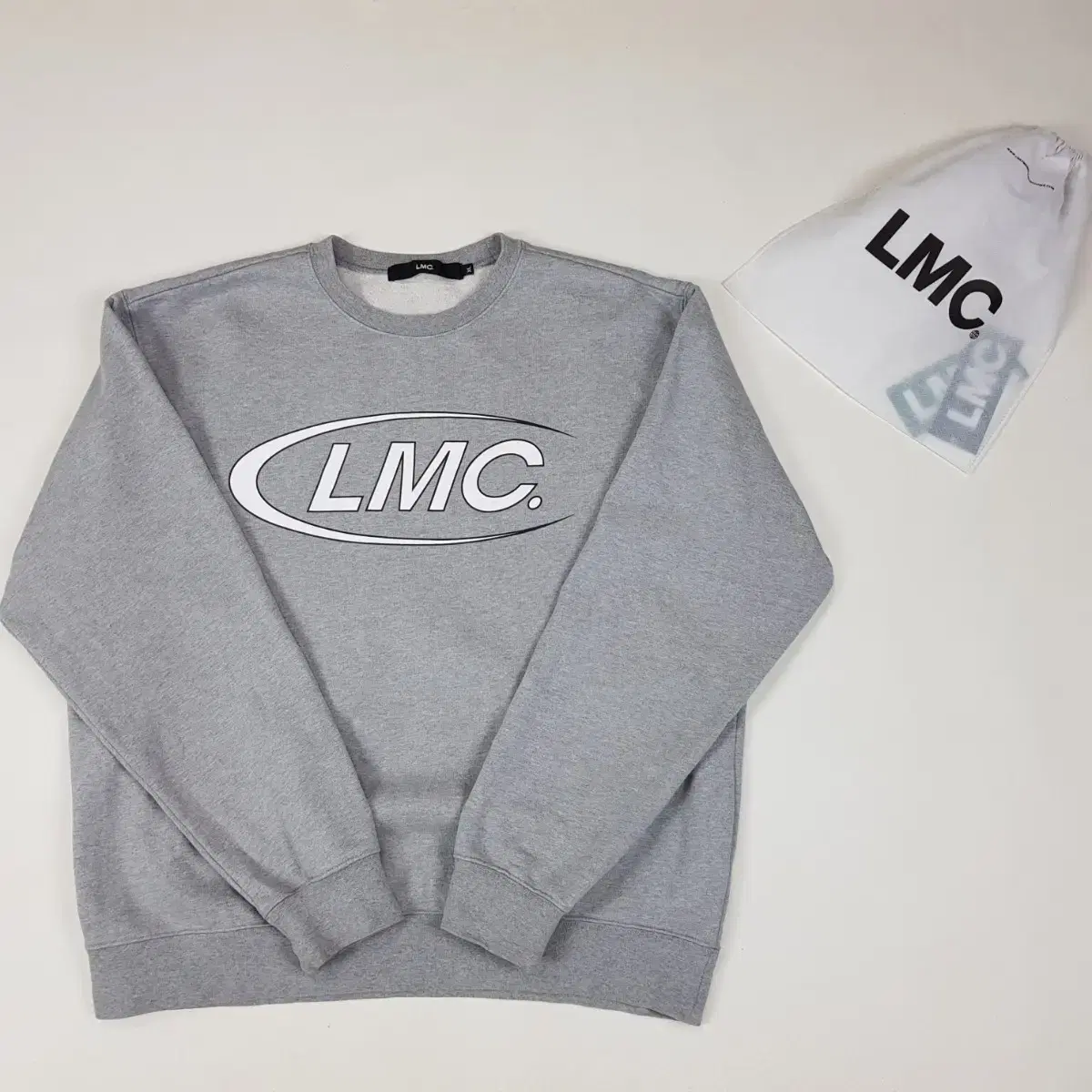 LMC 맨투맨 그레이 기모