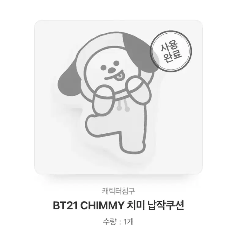 BTS 방탄 지민 BT21 치미 chimmy 납작쿠션